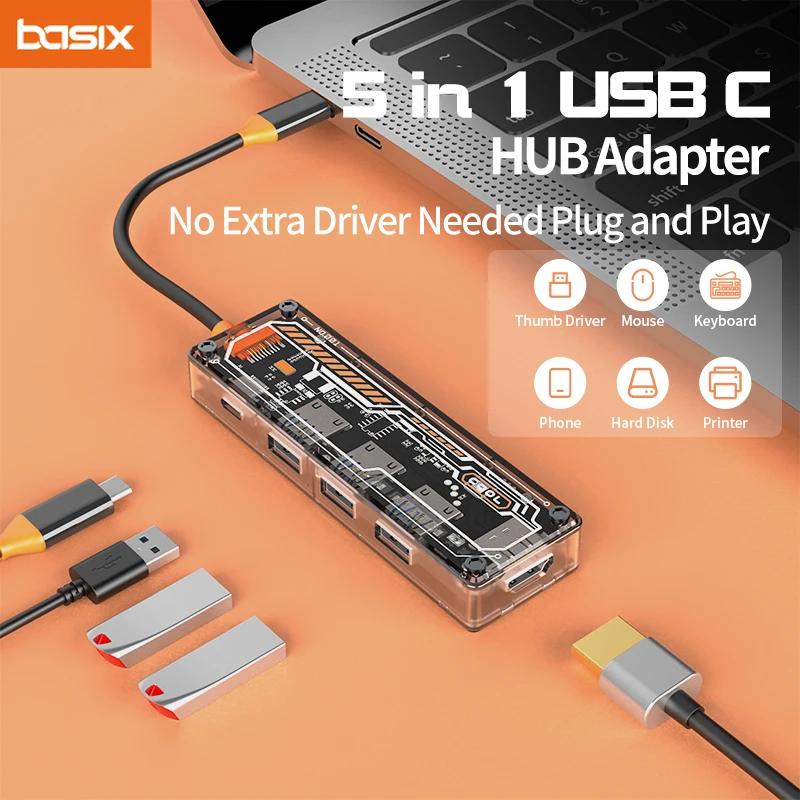 Basix USB C -HDMI ȣȯ USB 3.0 , USB C Ÿ  ũ, Ｚ  ƺ    M1 M2 Ÿ C 